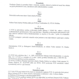 Stanovy Oblastní charity Polička