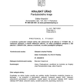 Mé přání je zůstat doma_1. průběžné vyúčtování veřejné sbírky