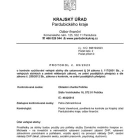 Mé přání je zůstat doma_3. průběžné vyúčtování veřejné sbírky
