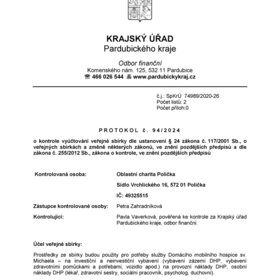 Mé přání je zůstat doma_4. průběžné vyúčtování veřejné sbírky