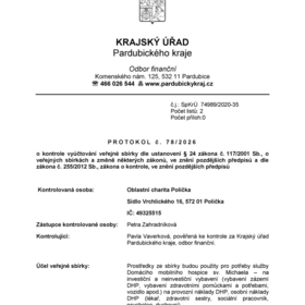 Mé přání je zůstat doma_6. průběžné vyúčtování veřejné sbírky